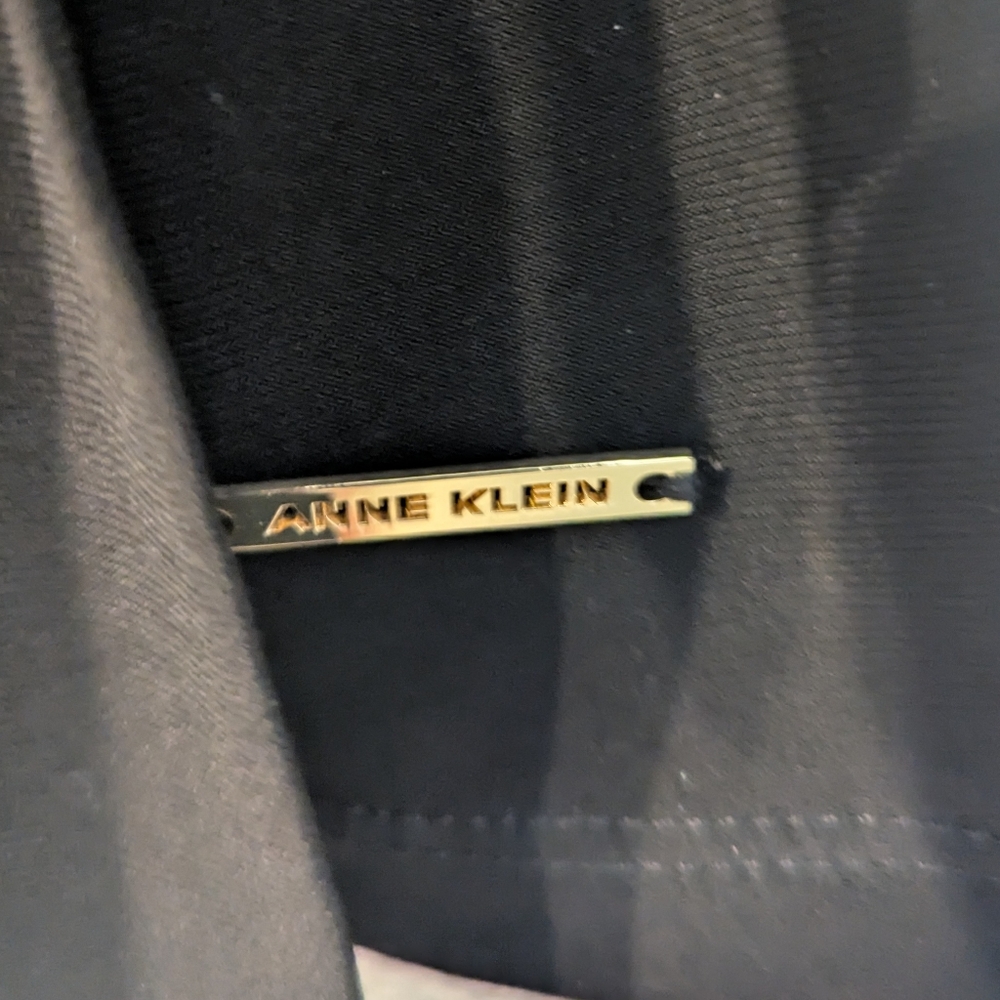 ANNE KLEIN Black Short-Sleeve Top With Side Tie/Gather Large - Picture 5 of 9